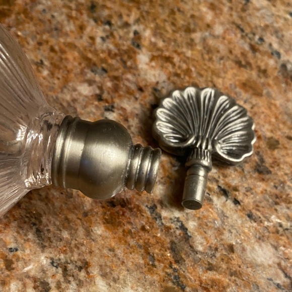 Elegant Glass Perfume Bottle with Silver Accents - Picture 6 of 7